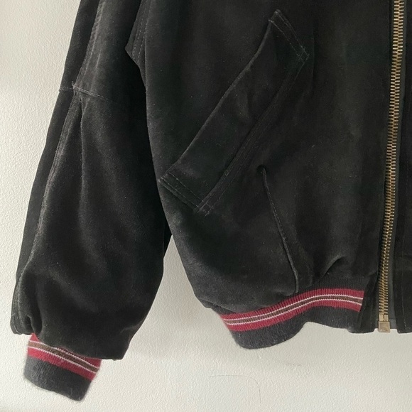 vintage Genel London Suede Leather Bomber Jacket - Picture 4 of 12